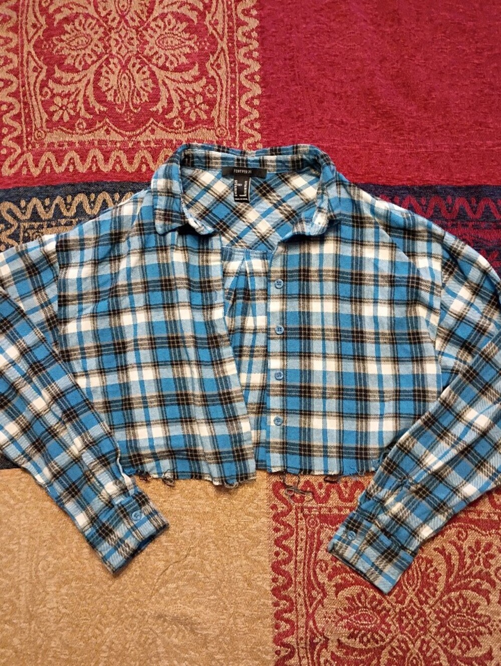Forever 21 Extreme Crop Plaid Shirt